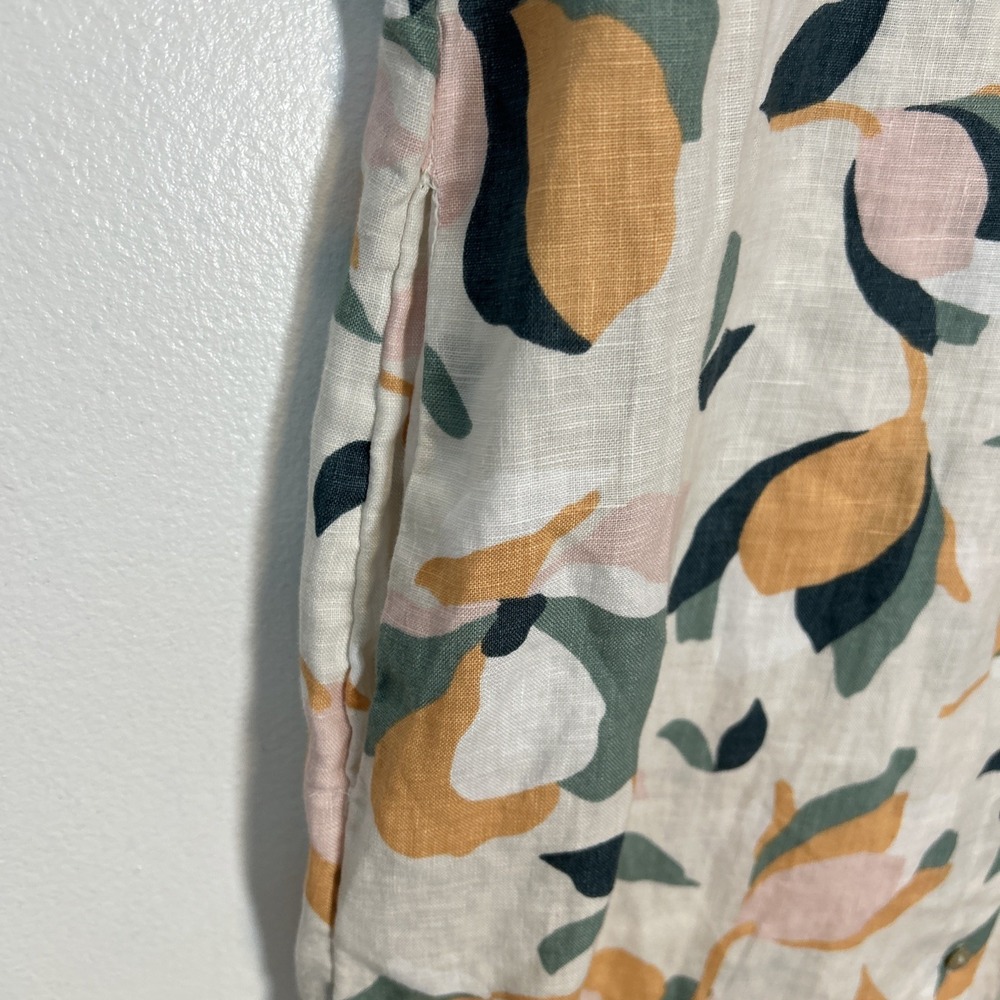 Rachael Zoe Women S 100% Linen Floral Button-Down Short Sleeve Shift Dress 6375 - Picture 6 of 9